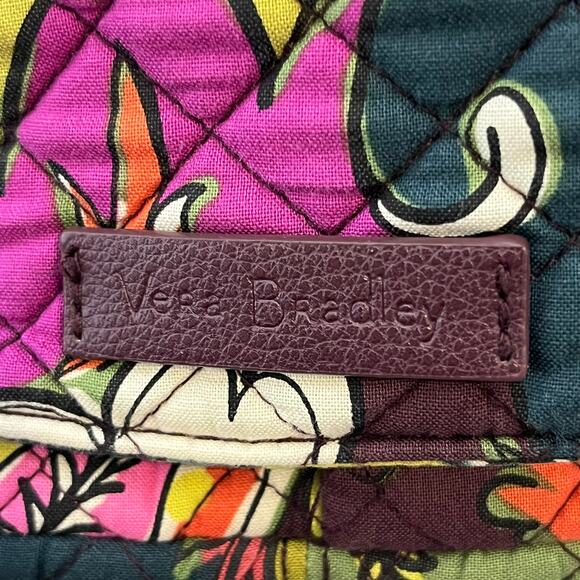 Vera Bradley Shoulder Purse Bag Purple and Greens Inside and Outside Pockets - Picture 8 of 12